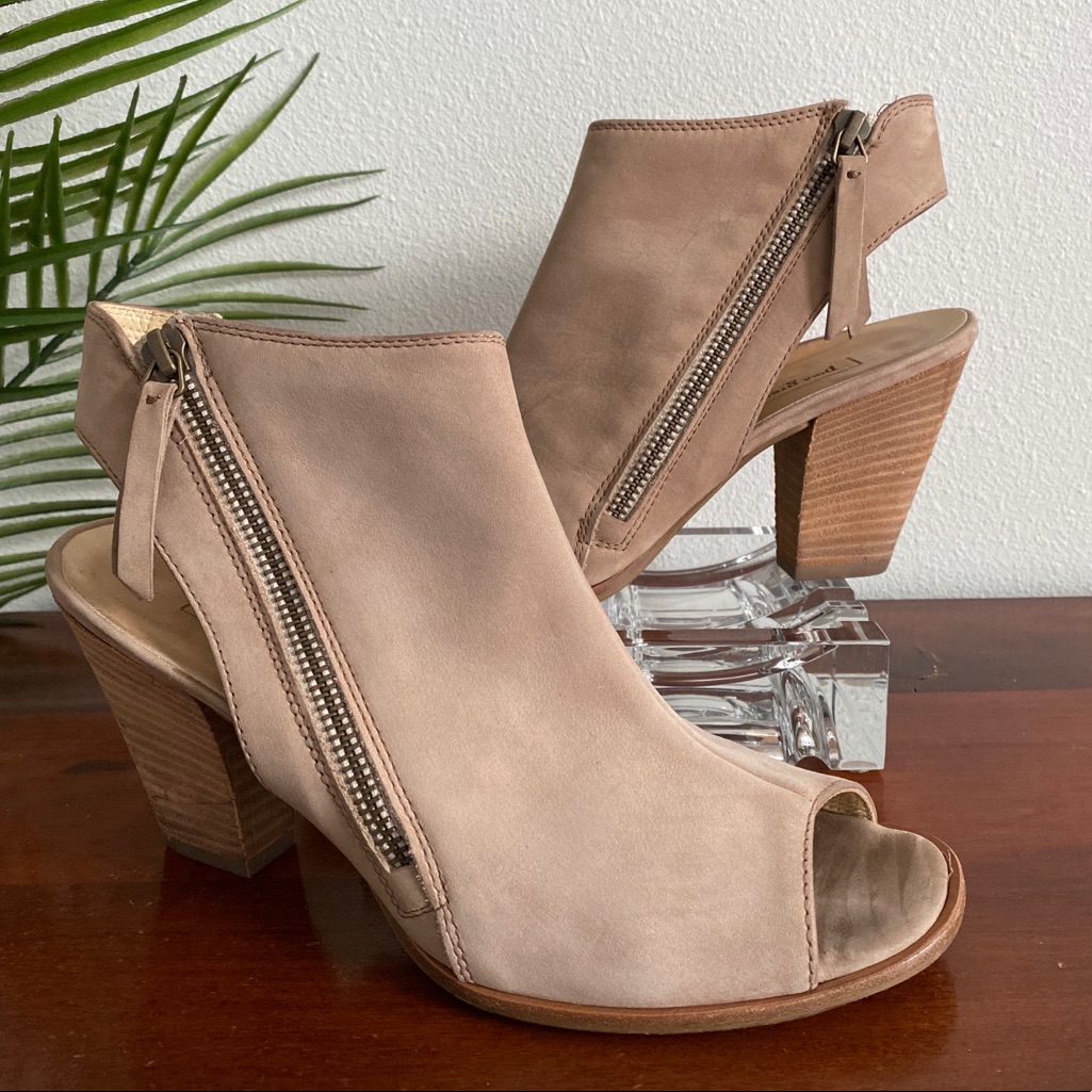 Paul Green Stacked Heel Peep Toe Sandal Bootie 5.5 / Us 8 In Sisal Sand 34 4084